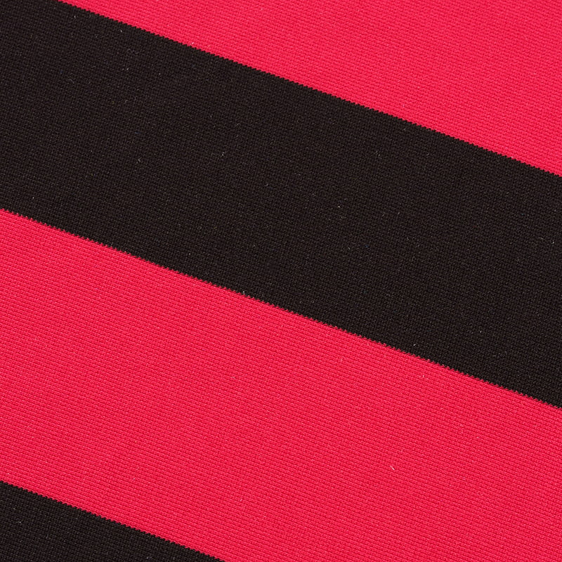 Fabrik Knit Warp Berjalur Merah Dan Hitam